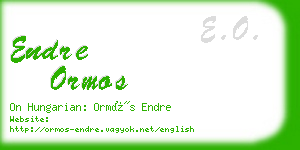 endre ormos business card